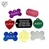 Love Your Pets Classic Pet ID Tags - Personalized Dog ID Tags, Cat Tags - 2 Sided Deep Engraved, Stainless, Brass & Aluminum