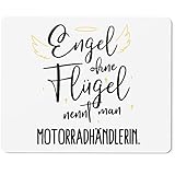 JUNIWORDS Mauspad Mousepad, Engel ohne Flügel nennt Man Motorradhändlerin (5175577)