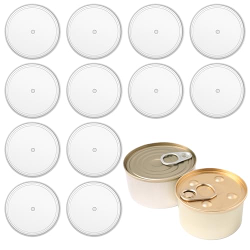 LXUEJIE 12 Stück Dosendeckel 400g, Deckel für Dosen Waschbar Dosendeckel Hundefutter Dosenverschluss Hundefutter für Futteraufbewahrung Tierfutterdosen(75mm)