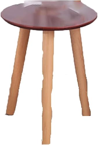 KNFUT Shelves, Solid Wood Small Round Table Simple Small Coffee Table European Corner Table Balcony Bedroom Wind Small Table New (Color Beige)