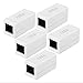 Aexit RJ45 Coupler Distribution electrical Cat6 Cat5 RJ45 8P8C Female Connector Ethernet Adapter Lan Network keyston-e Jack In-Line Coupler (5 Pack White)