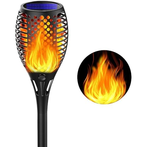 Amazm 1 Pack Solar Torch Lights: Infuse Magic into Your Garden with Flickering Flame Lights, Perfect for Parties, Yards, Patios, and Diwali Decor, Automatic On/Off Feature Amazm 1 Pack Solar Torch Lights: Infuse Magic into Your Garden with Flickering Flame Lights, Perfect for Parties, Yards, Patios, and Diwali Decor, Automatic On/Off Feature