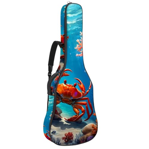 Housse de guitare acoustique étanche avec poches et couche protectrice crabe