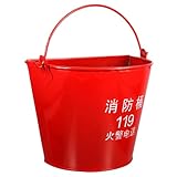 SOLUSTRE Verdickter Eiseneimer Feuerwehr Sandeimer Halbkreisförmig Mit Tragegriff Notfallausrüstung Für Haushalt Gastronomie Und Feuerwehrübungen