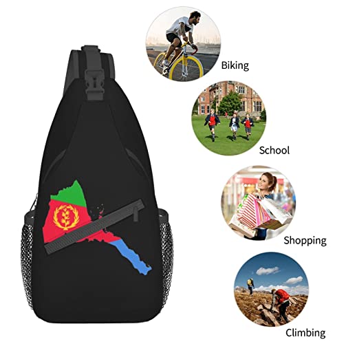 Mochila bandolera unisex estilo mapamundi negra miniatura 7