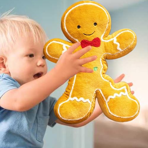 Oreiller en peluche bonhomme de gingembre contre le mal de dos sur le canapé en hiver