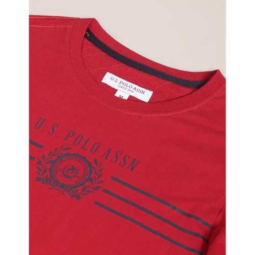 Image of U.S. Polo ASSN. Men Cotton Regular Crew Neck Long Sleeve Brand Print T-Shirt