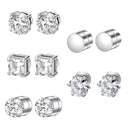 DMNQ 5 Pares Pendientes Iman Hombre - Pendientes Magneticos de Iman - 6 Mm | Ya disponible en tu tienda friki favorita! En mundofriki.es!