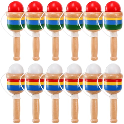 Cididu 12 Pcs Wooden Catch Ball Game, Mini Wood...