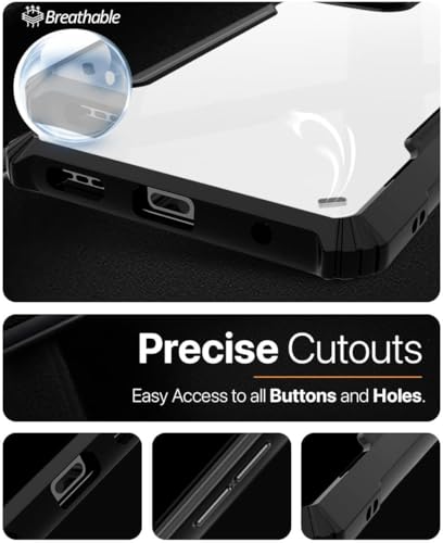 Image of NSTAR Shock Proof Clear Protective Back Case for Motorola Edge 70 Fusion 5G | Acrylic Crystal Clear 360 Degree Protection- (PC & TPU, Black Bumper)