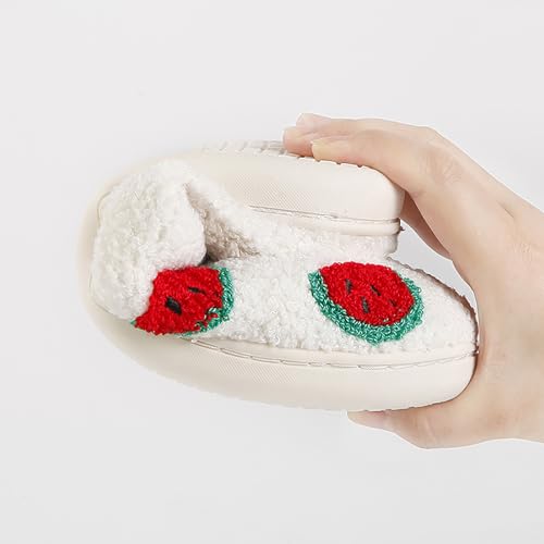 Image of Women's Men's Cute Fuzzy Heart Slippers Memory Foam Fluffy Couple Slippers Cozy House Indoor Outdoor Shoes