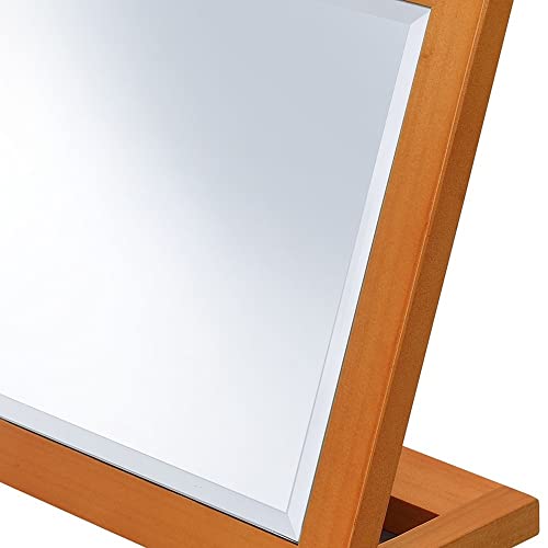 Espejo de Maquillaje Rectangular 8" en Madera Marrón miniatura 4