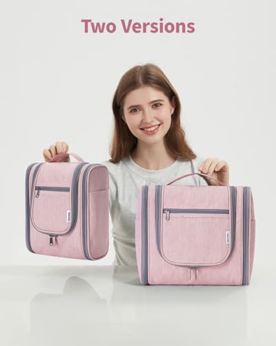 Image of Hanging Travel Toiletry Bag Cosmetic Make up Organizer for Women and Men (Medium, Pink)