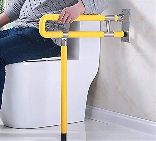 Maniglioni per doccia barre di sostegno in acciaio inox bracciolo pieghevole accessibile WC bagno per anziani barra di equilibrio (colore: giallo, dimensioni: 60 c