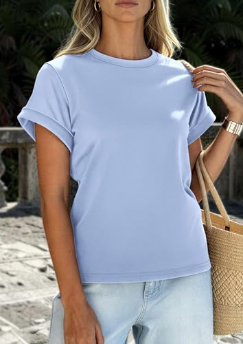 Image of PRETTYGARDEN Womens Summer Tops Short Sleeve Shirts