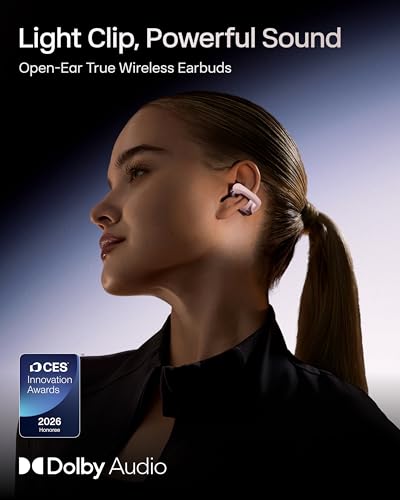 Image of SHOKZ OpenDots ONE-Open-Ear Headphones, Clip-On Earbuds-Wireless Bluetooth Earbuds with Microphone-Secure, Lightweight, Comfort-Premium Dolby Audio-Water Resistant-Fast Charging-Up to 40 hrs Playtime