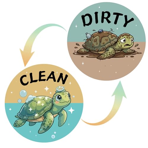 Dishwasher Magnet Clean Dirty Sign – Sea Turtle Double-Sided Reversible