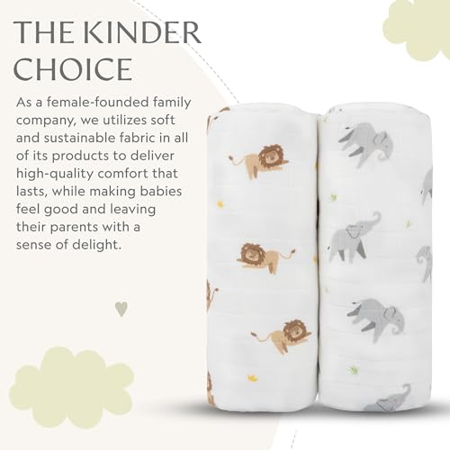 Image of Muslin Baby Swaddle - Breathable Receiving Blankets for Newborn Baby, 70% Viscose derived from Bamboo, 30% Spandex, Imported