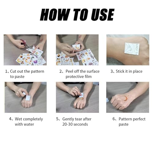 Realistic Small Finger Temporary Tattoos - 10 Sheets Waterproof & Long Lasting Fake Tattoos with Black Floral Designs - Image 5