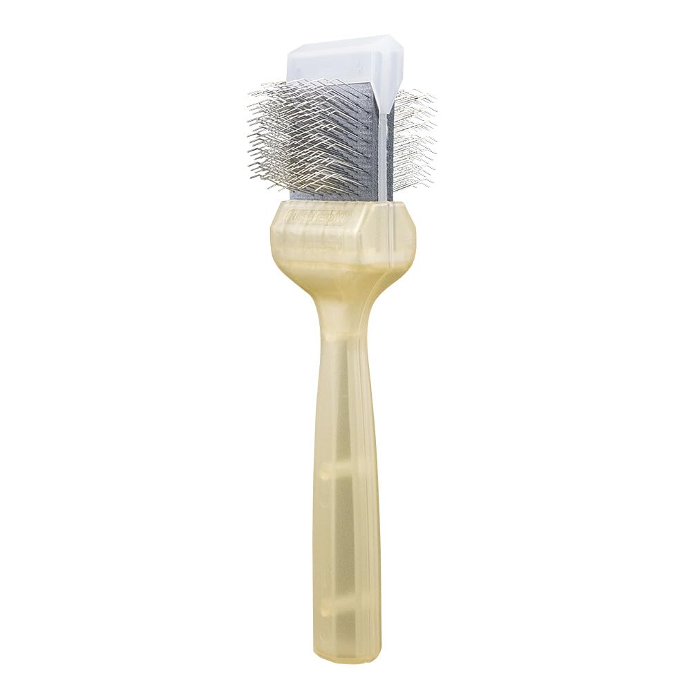 Coat Grabber Soft Gold 4,5 cm – Ultraweiche Hundebürste & Katzenbürste – Finishbürste für kurzes und seidiges Fell – Flexible Profi-Fellbürste Made in Germany (z.B. Mops, Rottweiler, Beagle)
