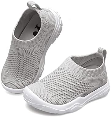 JOINFREE Toddler Soft Shoes Girls Boys Sneakers Athletic Breathable Walking Shoes Grey 5 Toddler