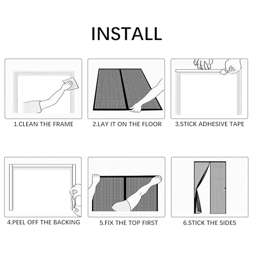 Moustiquaire de porte 103 x 228 cm en maille blanche pour balcon - 7