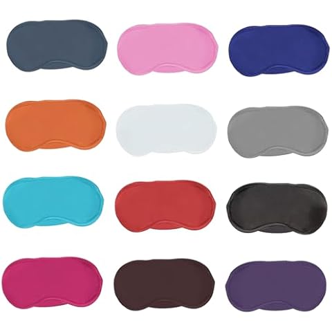 Vandorla 12 Pack Blindfold Eye Mask Cover Sleep Mask with Nose Pad for Party Games Travel Sleep Team Build Party Supply with Adjustable Strap for Women Men Kids, Multicolor Individual Package Cover