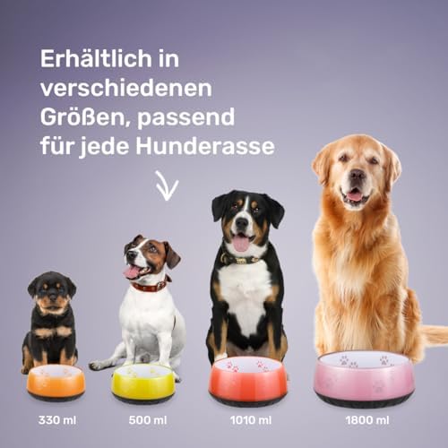 EHASO Hundenapf mit Pfötchen - Futter- und Trinknapf für kleine und große Hunde, unifarben