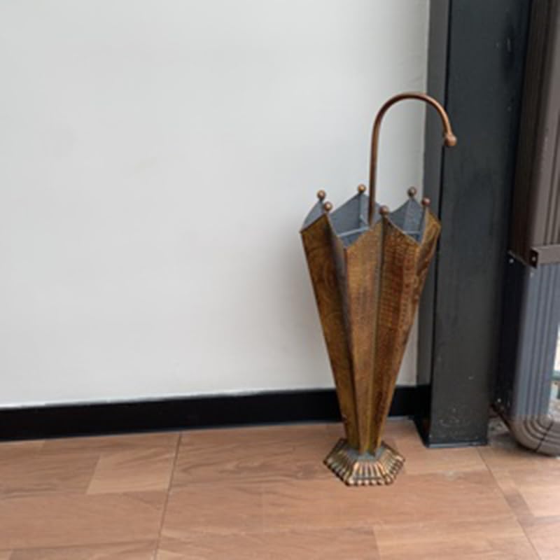 Porte-parapluie en fer forgé rétro avec bac récupérateur d'eau