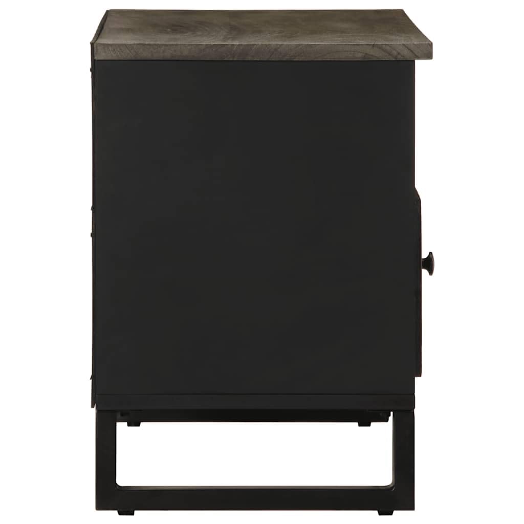 TV-Schrank aus massivem Mangoholz 80x33x46 cm mit Metallfüßen, Lowboard und Sideboard für Wohnzimmer, HiFi Rack, Medienmöbel, Organizer für DVD, Blu Ray, CD und Gaming Zubehör