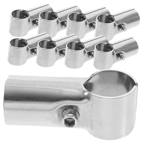 FIXOSHEE 12個 ステンレススチール製字型ポストクランプ 耐久性高く単管パイプ固定に エンドレール用パイプ接続部品 拡張用フェンス補強に適