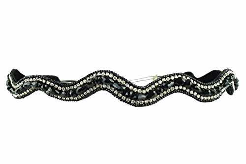 Pink Pewter Authentic "Rikki" Black Wave Headband Stretch Band Hair Jewelry