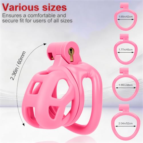Image of Male Chastity Cage with Elastic Belt & Invisible Lock - 4 Ball Ring Sizes