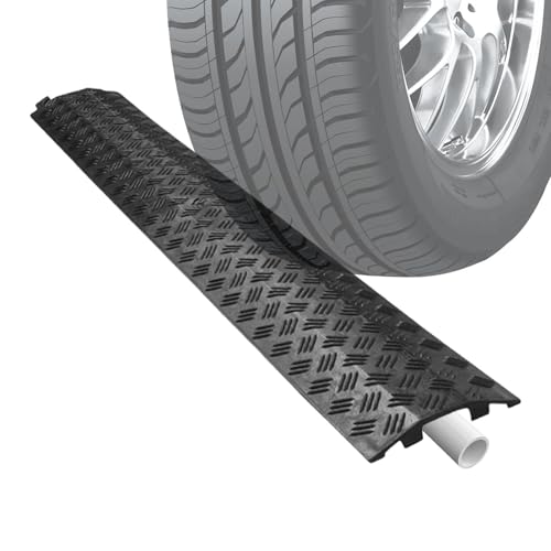 Driveway Hose Protector PVC Cable Cover Floor Cable Cover Protective Wire Cord Covers Heavy Duty Protective Ramp for Outdoor Sidewalk Garage Garden Hotel Road Walkway