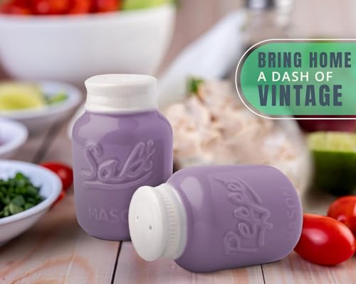 image for Comfify Vintage Mason Jar Salt & Pepper Shakers - Adorable Decorative 