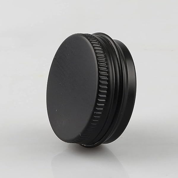10 Piezas Tarros de Aluminio con tapa Rosca 15ml, Negro Mate Tarros de Aluminio Vacíos Redondo para Contenedor De Cosméticos Cremas Caja de almacenaje con 5 Espátula y 1 Etiqueta - 5