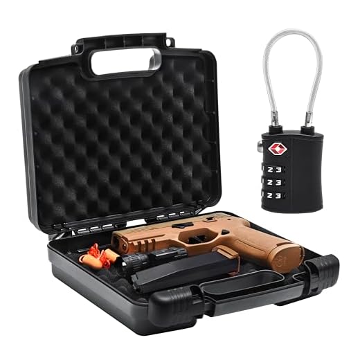 Kinghardcase 9mm Gun Case Lockable, TSA Approved Firearm Travel Case with 1 TSA Lock, Pistol Case Hard Shell, Gun Safe for Handgun, Pistol, Revolver - Shockproof Gun Storage 10.3 x 8.8 x 3 inch