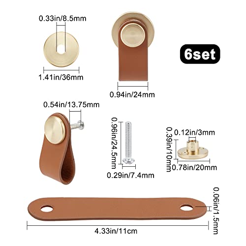 Poignées en cuir véritable faites à la main pour commode élégante - 3
