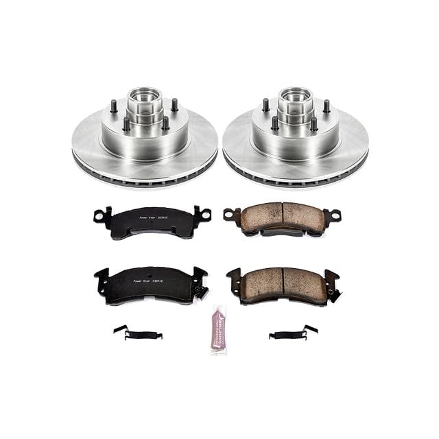 Image of PowerStop Front Brake Kit for Buick Electra 1985 |LeSabre 1979-86 |Chevrolet Camaro 1979-81 |Caprice 1979-90 |Impala 1979-85 - Z17 Ceramic Brake Pads & Disc Rotors Replacement, KOE2908