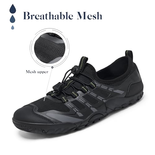 Image of SOBASO Water Shoes Women Men Hiking Dry Aqua Beach Swim Surf Shoes for Outdoor Fish Hiking Pool Black