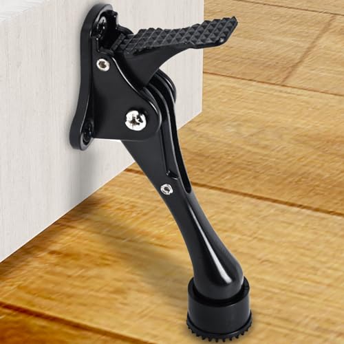 KOVOSCH 4 Inches Kickdown Door Stoppers Black, Heavy