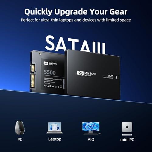 SAN ZANG MASTER SSD 1TB SATA3.0 2.5インチ 3D NAND 内蔵SSD 最大読込 500MB/s の商品画像 3