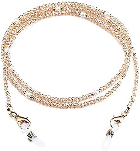 Mask Lanyard Eye Glasses String Holder Healing 74 CM Crystal Beaded Eyeglass Necklace Chains with Pearl for Women and Unisex ( Yellow Gold )-image-36