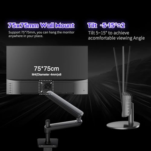 Image of Viewedge Gaming Monitor 24 inch 240Hz, VA 1ms, FHD 1080p and HDR 10 PC Computer Monitor with 100% sRGB, Bluelight Filter, 2 HDMI & 1 DP Port, Support Adaptive Sync and Wall Mounted