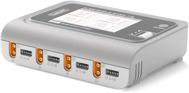 ToolkitRC Q4AC 1-4S 100W AC / 200W DC 4CH Smart Charger - XT60-6.3 - Gray