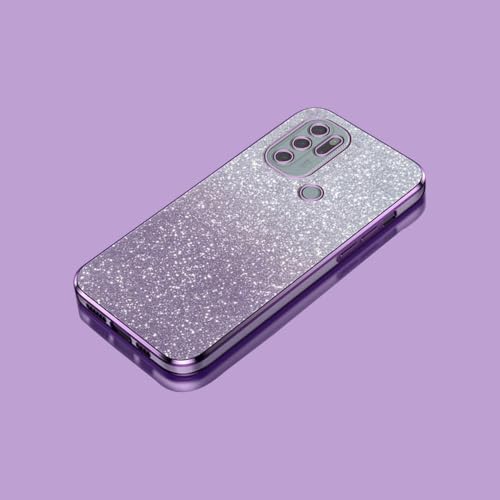 PAIXIKYZ Compatible con Motorola Moto G60S Funda Suave Transparente Electropalada de TPU + Papel con Purpurina