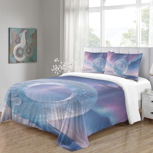 Housse de couette 3D Lune Rêveuse ensemble literie microfibre doux