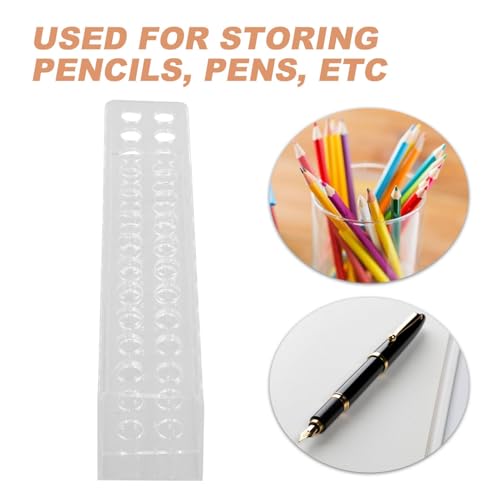 Image of DOITOOL Pen Showing Shelf Stylish Pen Display Stand Makeup Brush Organizer Slot Tabletop Storage for Cosmetics and Stationery Design for Home Office