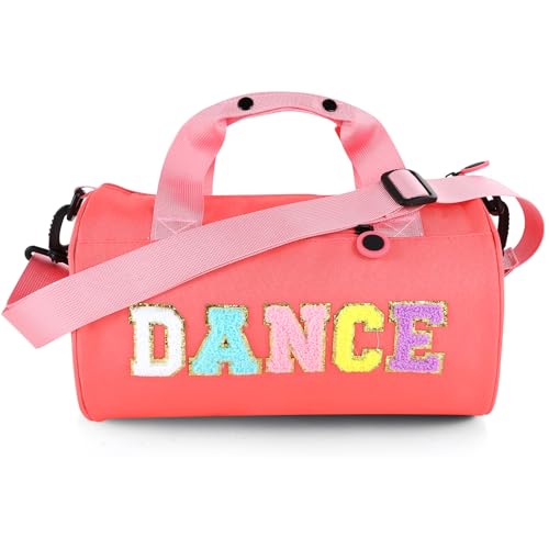 Image of Dance Ballet Bag for Girls Sport Gym Duffle Bags Overnight Travel Bags Fun Dance Workout Duffel Bag Toddler Cute Bag for Dancers, Girls, Teens, Student Athletes