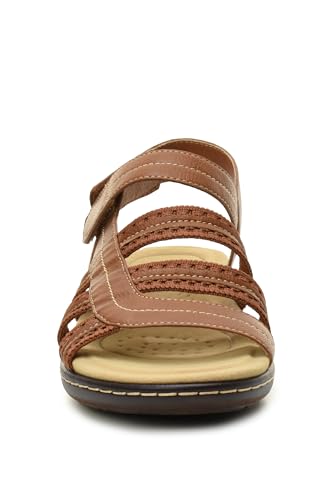TARYN ROSE women’s Komey Comfortable Walking Sandals for Women, Lightweight Flat Heel Sandals with Adjustable Straps & Cushioned Memeory foam Footbed4